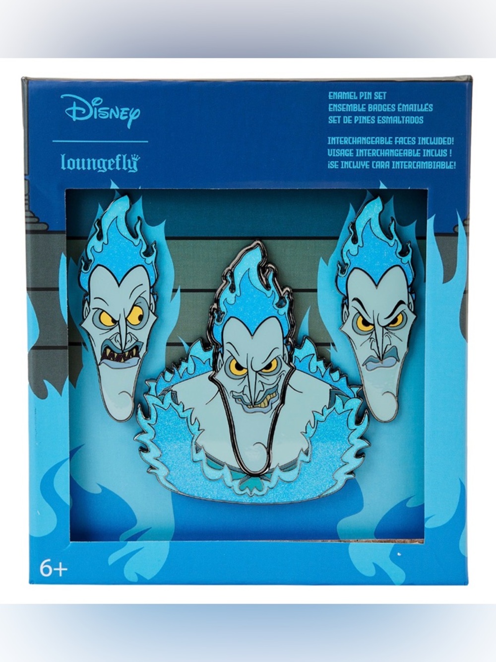 NWT Disney Loungefly Pin Set - Hercules - Hades Mixed Emotions Interchangeable